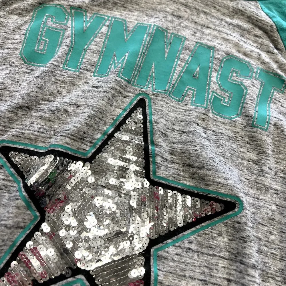 Justice Girls Active Gymnast Sequin Hooded Top Youth 18/20